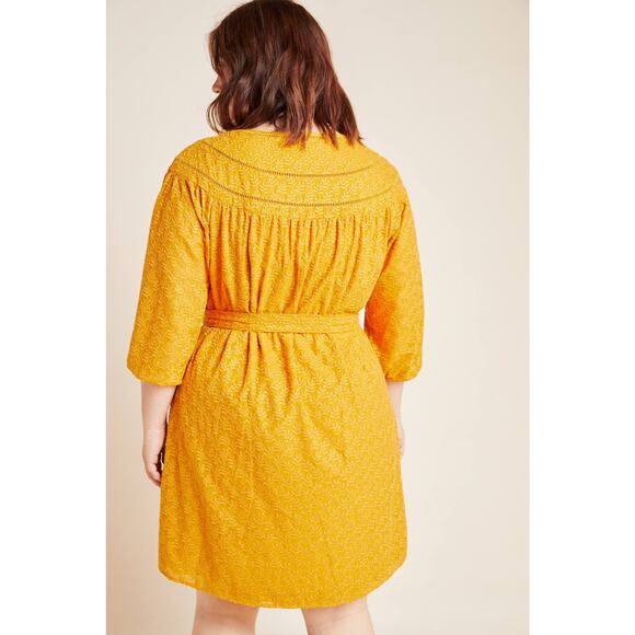 New Anthropologie Treva Embroidered Tunic by Daniel Rainn  $150 PLUS 2X  Honey - Picture 4 of 9